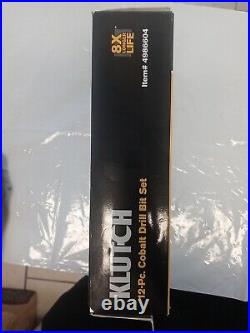 Klutch 49866 Heavy Duty Cobalt Drill Bit Set 1/2in. Dia. Shank, 12-Pc. NEW