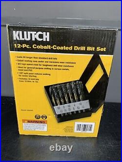 Klutch Cobalt Coated Drill Bit Set, 12-Pc