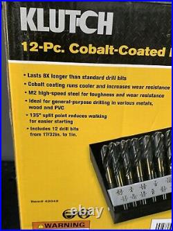 Klutch Cobalt Coated Drill Bit Set, 12-Pc