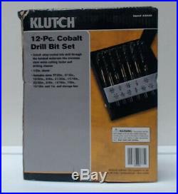 Klutch Cobalt Drill Bit Set 1/2in. Dia. Shank, 12-Pc. Set 42049