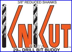 KnKut 29 Piece Drill Buddy Jobber Length Drill Bit Set with 3/8 Reduced Shank