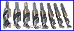 M35 (H. S. S. +5% Cobalt) 1/2 Shank and Drill 9/16 to 1, Set of 8 Pieces, H516