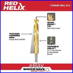 MILWAUKEE SHOCKWAVE Titanium Drill Bit (29-Pcs) Set Cobalt Red Helix Drill Bits