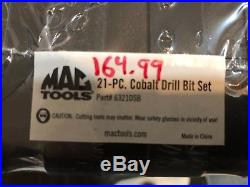 Mac Tools 21 piece cobalt drill set