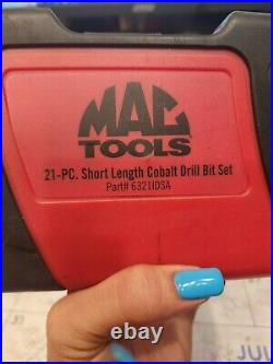 Mac Tools 6321IDSA 21-PC. Cobalt Alloy Steel Stubby Drill Bit Set P7