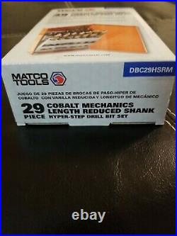 Matco 29 Piece Cobalt Mechanics Lenth Reduced Shank Hyper-Step Drill Bit Set