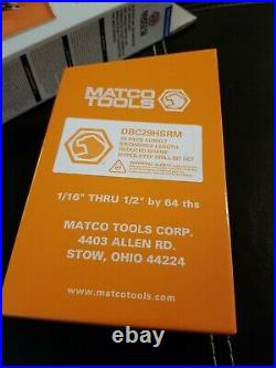 Matco 29 Piece Cobalt Mechanics Lenth Reduced Shank Hyper-Step Drill Bit Set