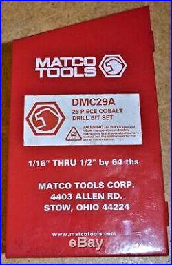Matco Tools DMC29A 29 Piece Cobalt Drill Bit Set