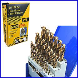 Maxtool 29 Pieces Drill Set 29Pcs/29-Piece Twist Drill Bit Set 8% Cobalt HSS M42