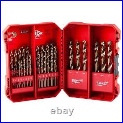 Milwaukee Cobalt Twist Drill Bit Set 3-Flat Shank for PVC, Wood (29-Piece)