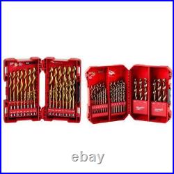 Milwaukee Drill Bit Combination Sets Impact-Duty Titanium With Cobalt Red Helix