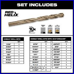Milwaukee Drill Bit Set Cobalt RED HELIX design (29-Piece)