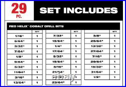 Milwaukee Red Helix Cobalt 29 pc Drill Bit Set