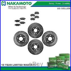 Nakamoto Brake Rotor & Pad Kit Metallic Performance Drilled Slotted Front & Rear