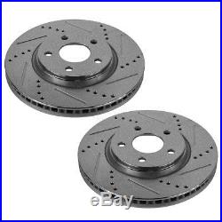 Nakamoto Performance Drilled Slotted Brake Rotor Ceramic Pad Front Set for GM