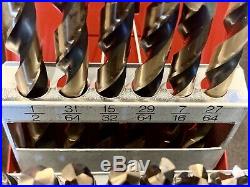 Never Used Snap On Tools 29 Piece Cobalt Drill Bit Set 1/16 1/2 DBC229 Set