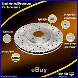 New Complete Set Performance Slotted And Drilled Front & Rear Brake Disc Rotors