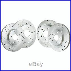 New Set of 4 Performance Drilled&Slotted Silver Rotors fits Chevy Pontiac Saturn