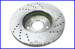 New Set of 4 Performance Drilled & Slotted Silver Rotors withLifetime Warranty