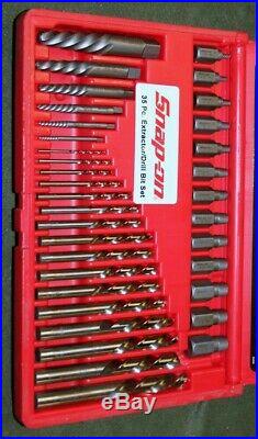 New Snap-on 35 Pc. Screw Extractor/lh Cobalt Drill Bit Set Made In USA