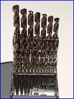Norseman 29pc Premium M42 Cobalt drill bit set 1/16 to 1/2 D-29 USA! #68400