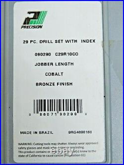 Precision 29 Piece Cobalt Jobber Length Drill Set 1/16 1/2 x 64ths C29R10CO
