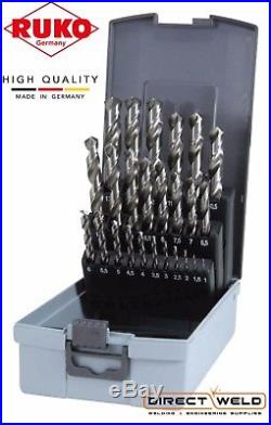 RUKO 25pcs. Cobalt Drill Bit Set, HSSE-Co5, Split Point, 1-13mm, HIGH QUALITY