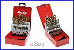 RUKO Cobalt Drill Set, Type VA, HSSE-Co5 in Fractional Sizes, MADE IN GERMANY