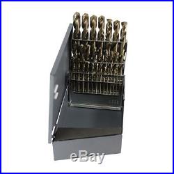 RUSHMORE RM29CO 1/16-1/2 x 64s Cobalt HD Screw Machine (Stub) Drill Set-29 Pcs