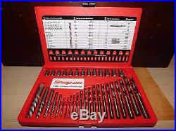 SNAP-ON 35 Pc. Screw Extractor/LH Cobalt Drill Bit Set! VERY GOOD USED CONDITION