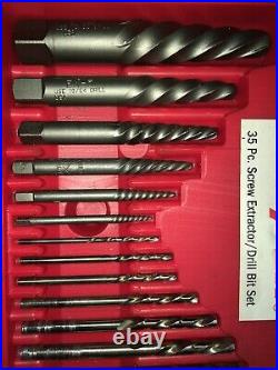 SNAP-ON EXD35 35 PC EXTRACTOR / LH COBALT DRILL BIT SET Made in USA