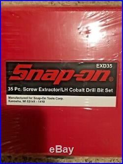 SNAP-ON EXD35 35 pc screw EXTRACTOR/LH Cobalt Drill bit SET