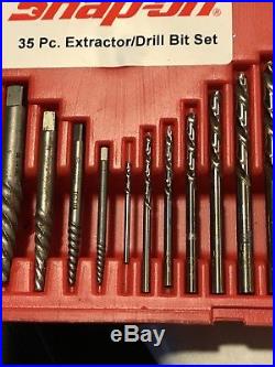 SNAP-ON EXD35 35pc MASTER SCREW EXTRACTOR LH COBALT DRILL BIT SET with CASE USA