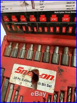 Snap On 33pc Screw Extractor LH Cobalt Drill Bit Set EXD35