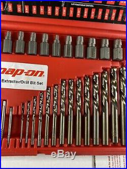Snap On 34pc Screw Extractor / LH Cobalt Drill Bit Set EXD35 Perfect Condition