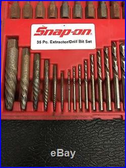 Snap On 35 Pc Screw Extractor/lh Cobalt Drill Bit Set Exd35 In Hard Case