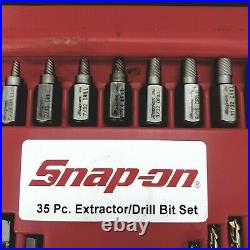Snap On 35 Piece Screw Extractor /LH Cobalt Drill Bit Set EXD35