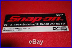Snap-On 35 Piece Screw Extractor/LH Cobalt Drill Bit Set EXD35 EZ-Out