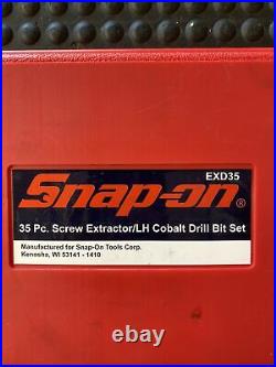 Snap On 35 pc Screw Extractor /LH Cobalt Drill Bit Set