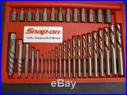 Snap-On 35pc Screw Extractor/LH Cobalt Drill Bit Set EXD35 Lightly Used