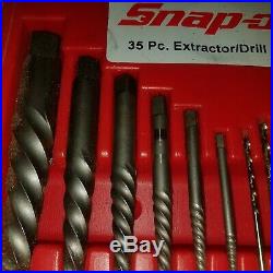 Snap On EXD35 35 Pc. Screw Extractor LH Cobalt Drill Bit Set