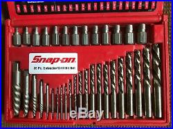 Snap On EXD35 35-Piece Master Screw Extractor Set LH Cobalt Drill Bit Set USA