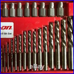Snap On EXD35 35-Piece Master Screw Extractor Set LH Cobalt Drill Bit Set USA