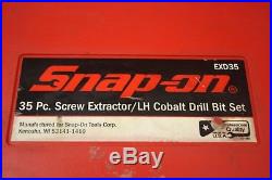 Snap-On EXD35 35pc Screw Extractor Cobalt Drill Bit Set