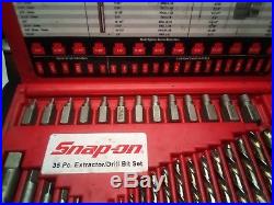 Snap On EXD35 Screw Extractor/LH Cobalt Drill Bit Set 35pc