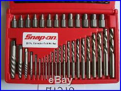 Snap On EXD35 Screw Extractor/LH Cobalt Drill Set 35 Piece Like New