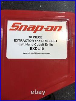 Snap-On EXDL10 10 piece High Speed Cobalt screw extractor set Left hand drills