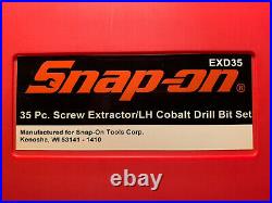 Snap On Exd35 35pc Screw Extractor Cobalt Drill Bit Set