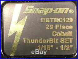 Snap-on 29pc Cobalt ThunderBit 135°Split Point Drill Bit Set 1/161/2 BRAND NEW