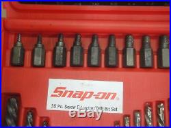 Snap-on 35pc. Screw Extractor / LH Cobalt Drill Bit Set EXD35 Lightly Used IC
